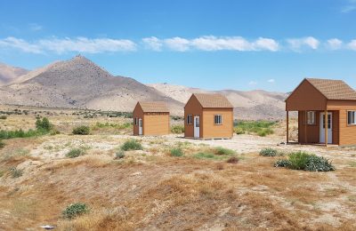 Glamping pods in the desert