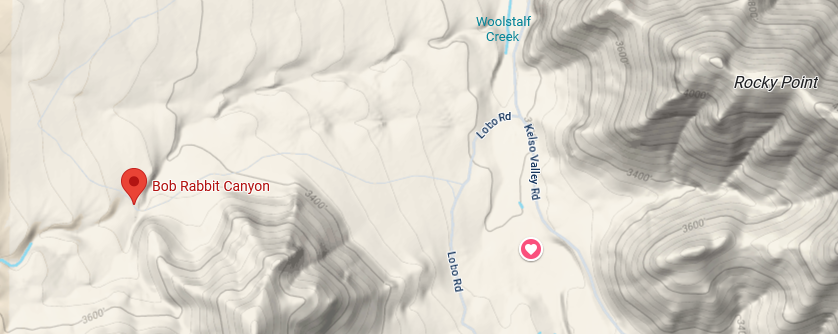 Map of Bob Canyon location